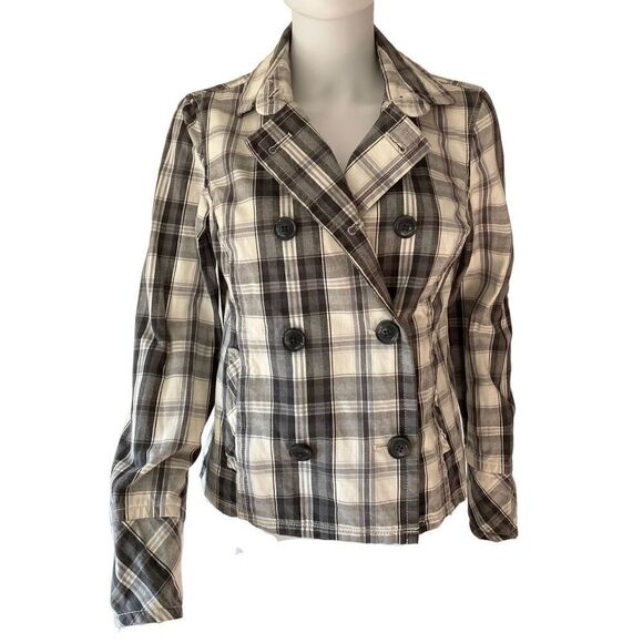 Aeropostal Women’s Cotton Plaid Double-breasted Jacket, Excellent condition, SzM - Picture 1 of 6